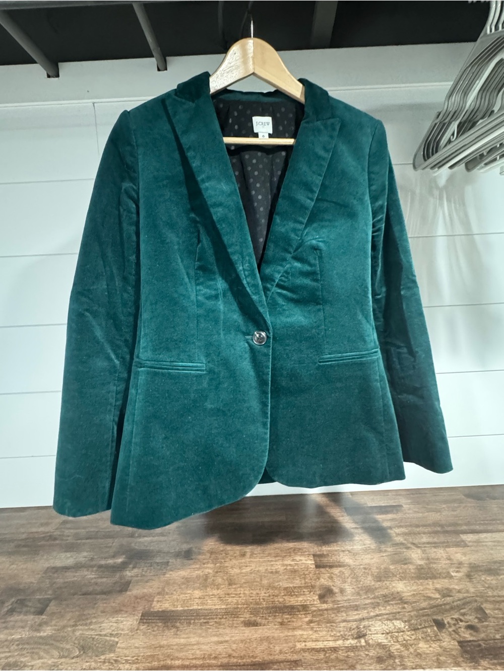 J. Crew Teal Velvet Single-Button Blazer